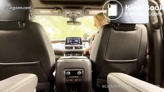 Milf drops a massive shit in her car