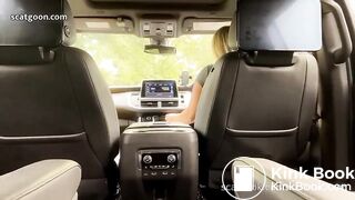 Milf drops a massive shit in her car