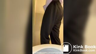 Girl peeing and pooping on toilet video 3