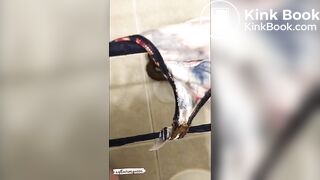 Blondie pushing out some turds