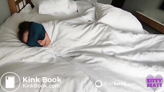 Lazy girl poops the bed
