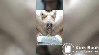 Skinny indian girl potty show - indian scat