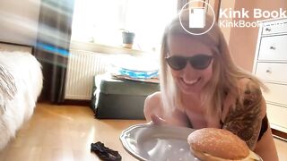 German milf makes a shit sandwich