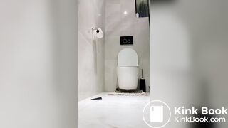 black chubby boy wrecks toilet