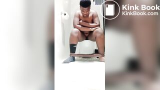 black chubby boy wrecks toilet