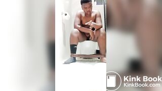 black chubby boy wrecks toilet