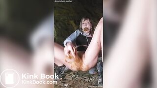 Shitting & smearing in a cave
