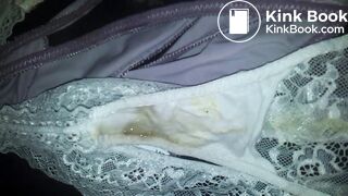 J'éjacule deux fois de suite dans ses culottes sales et parfumées à l'odeur de caca