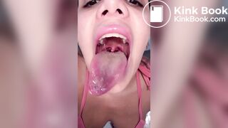 Girl's sexy long tongue 31