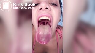 Girl's sexy long tongue 31