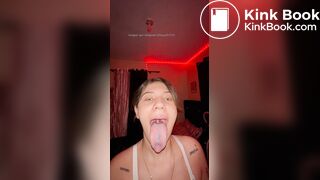 Girl's sexy long tongue 32