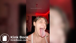 Girl's sexy long tongue 32