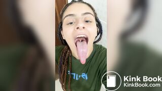 Girl's sexy long tongue 33