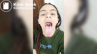 Girl's sexy long tongue 33