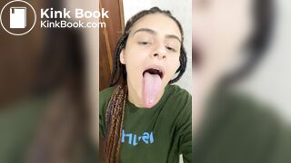 Girl's sexy long tongue 33