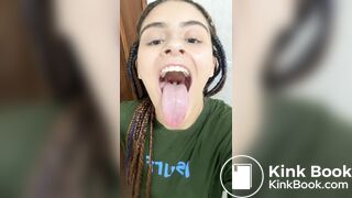 Girl's sexy long tongue 33