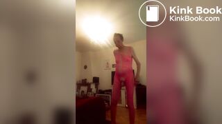 feeling sexy in pink mesh