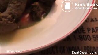 Long snake on a plate