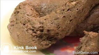 Long snake on a plate