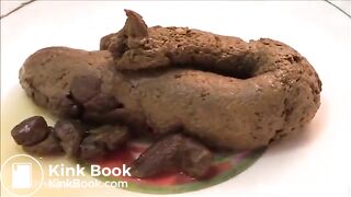 Long snake on a plate