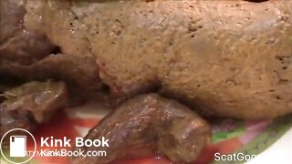 Long snake on a plate