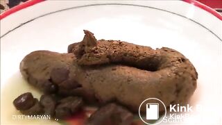 Long snake on a plate